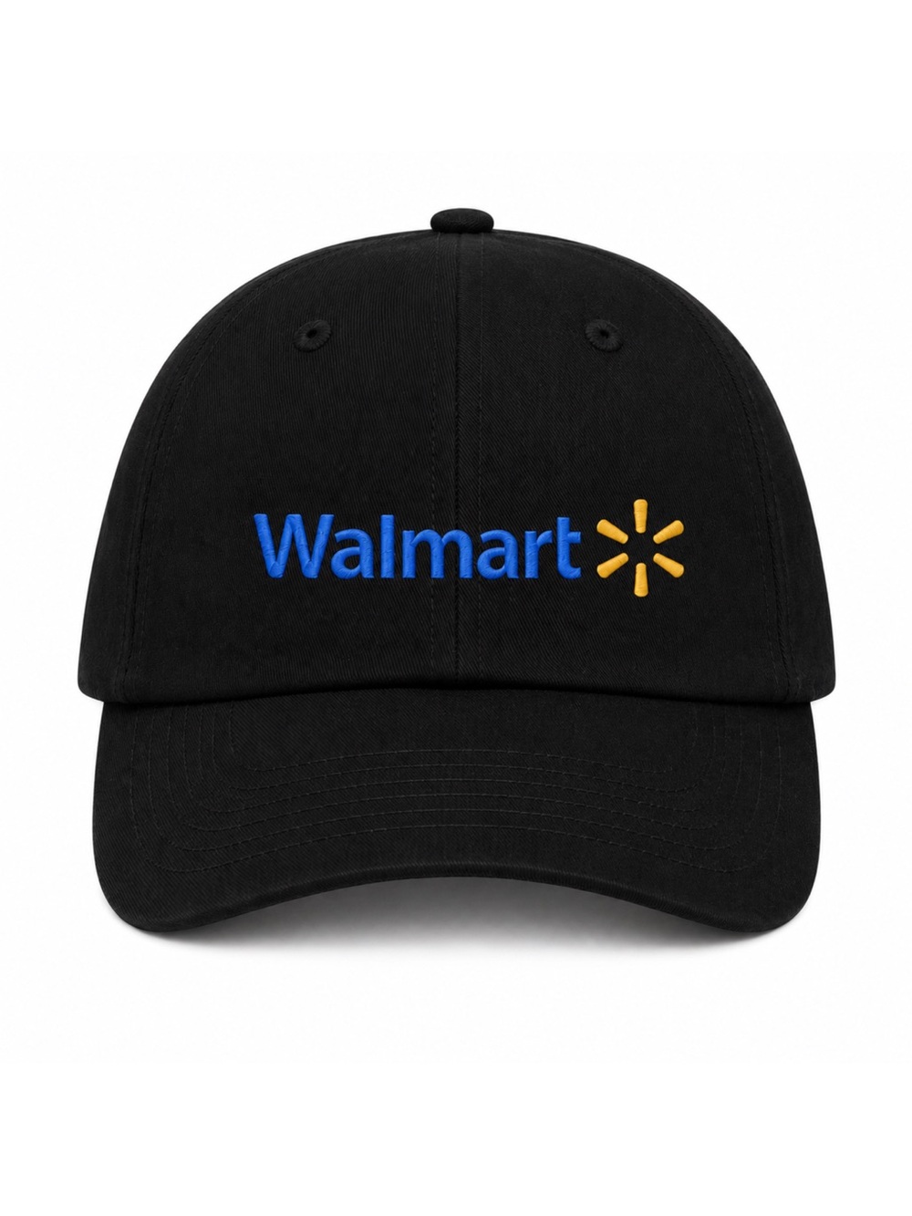 Walmart Black Embroidered Baseball Cap Adjustable Dad Hat Unisex Employee Style